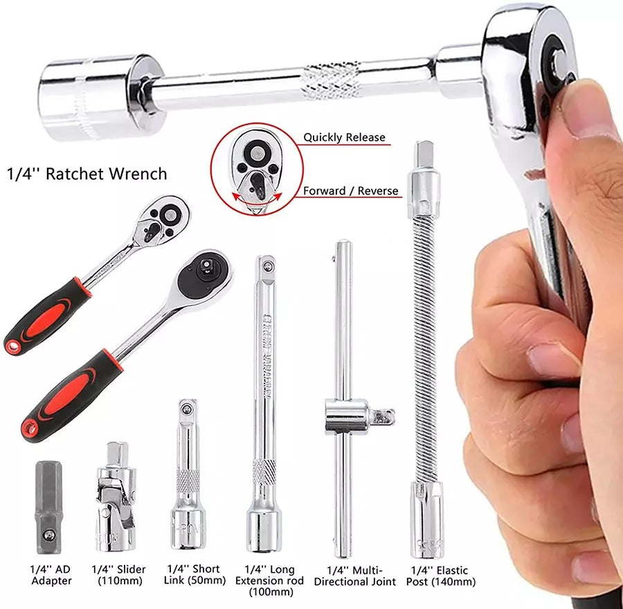 🛠️🔧 Tool Kit Screwdriver & Socket Set – 46 Pieces Multi-Purpose Tool Case 🧰✨