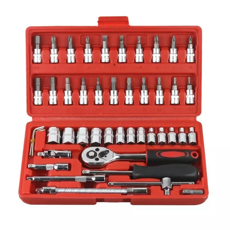 🛠️🔧 Tool Kit Screwdriver & Socket Set – 46 Pieces Multi-Purpose Tool Case 🧰✨