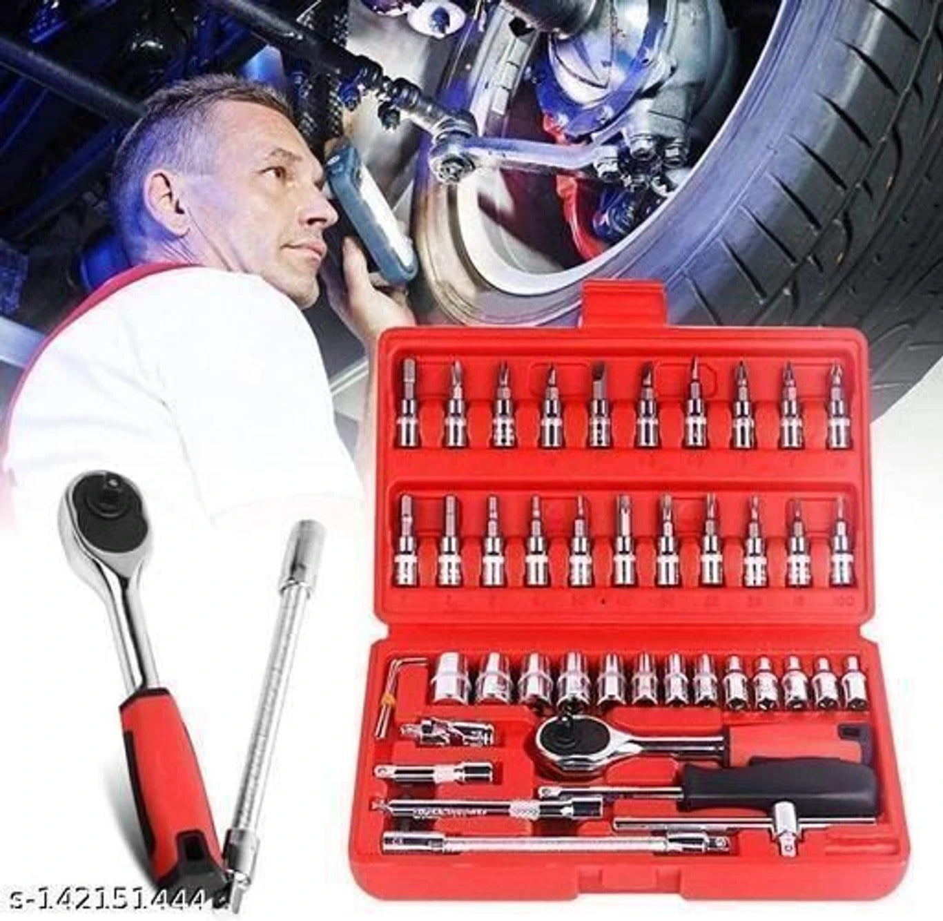 🛠️🔧 Tool Kit Screwdriver & Socket Set – 46 Pieces Multi-Purpose Tool Case 🧰✨