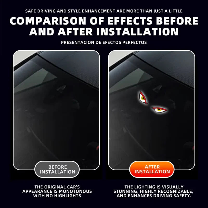 Devil Eye Solar-Powered Rear Window LED Warning Light
